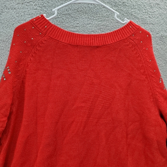 Roaman's Embellished Fair Isle Sweater Red Women's Plus Size 14/16 Knit - Picture 10 of 12